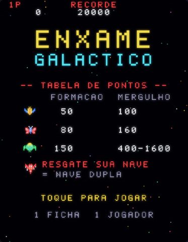 Tela inicial de Enxame Galáctico