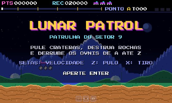 Tela inicial de Lunar Patrol