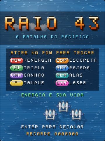 Tela inicial de Raio 43