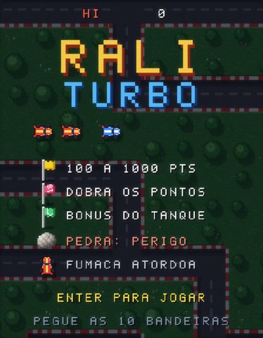Tela inicial de Rali Turbo